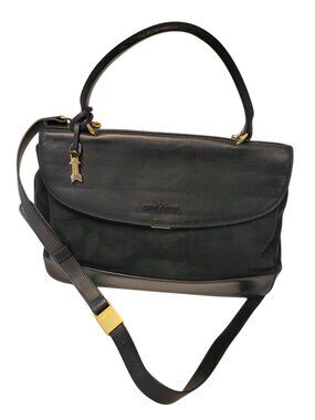 Gold Pfiel German Vintage Leather Convertible Crossbody Handbag